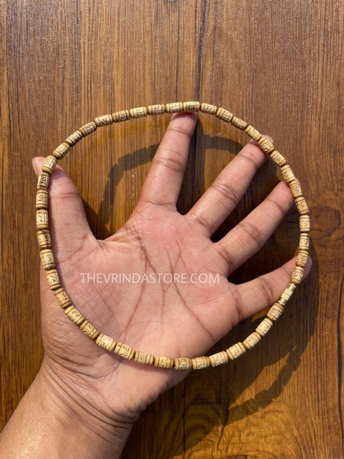 1 Round Radha Name Original Tulsi Mala(Small Size Beads)
