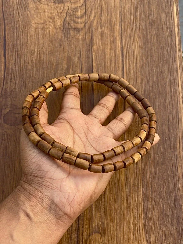 2 Round Brown Original Tulsi Mala Long beads | Thick Size - Image 2