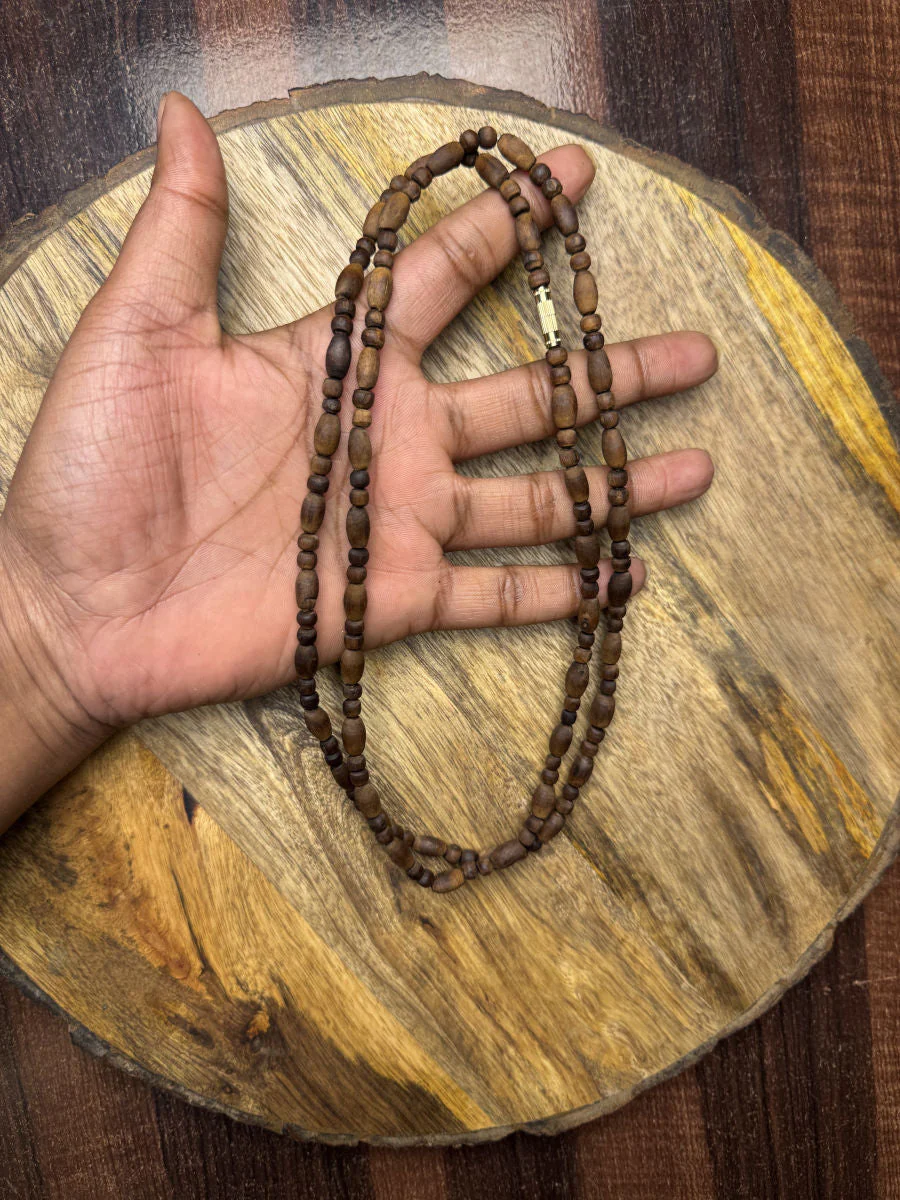 2 Round (Mridang+Round beads) Brown Original Tulsi Mala