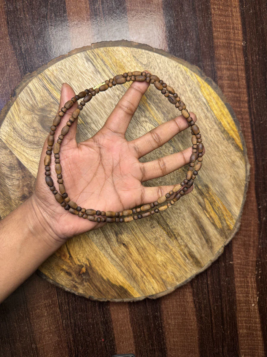 2 Round (Mridang+Round beads) Brown Original Tulsi Mala - Image 2