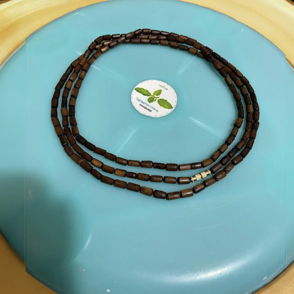 3 Round Dark Brown Original Tulsi Mala - Image 3