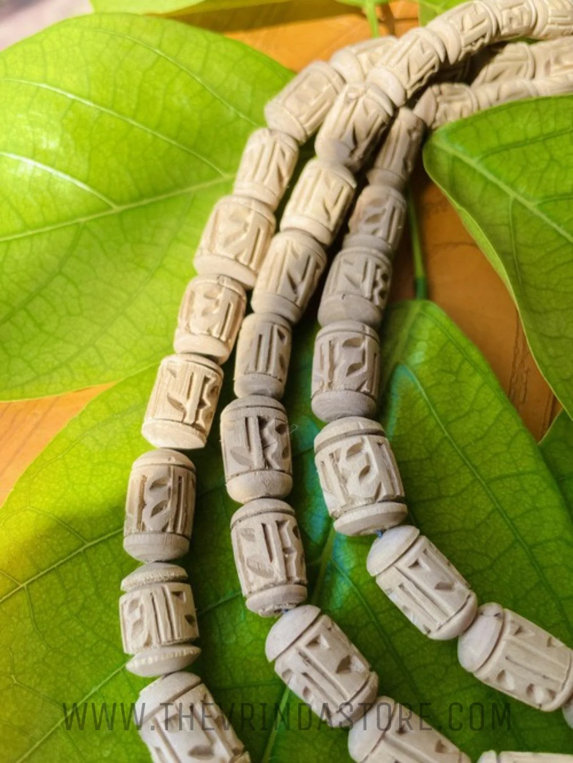 3 Round Radha Name Big Size Original Tulsi Mala - Image 2