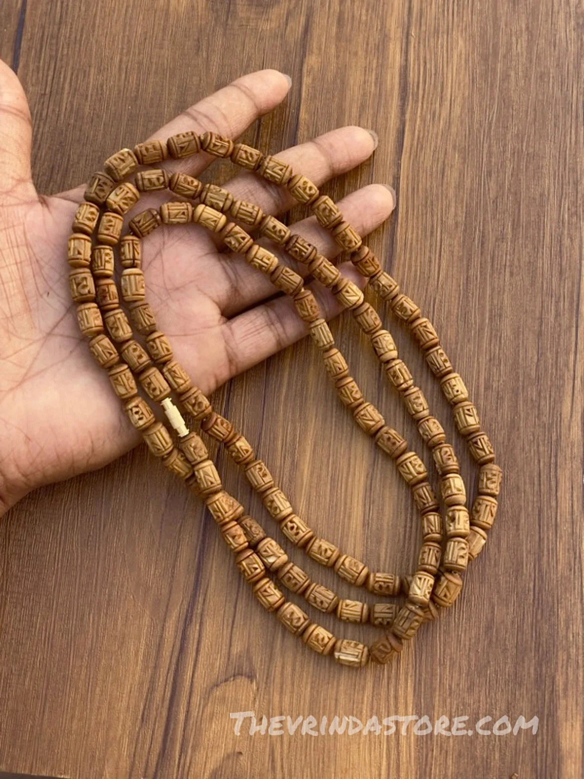3 Round Radha Name Original Tulsi Mala - Image 2