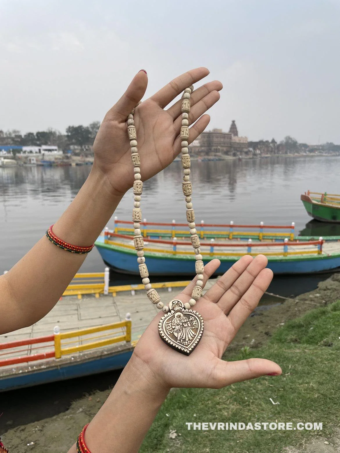 Radha-Krishna Locket & Radha Name Original Tulsi Mala - Image 3
