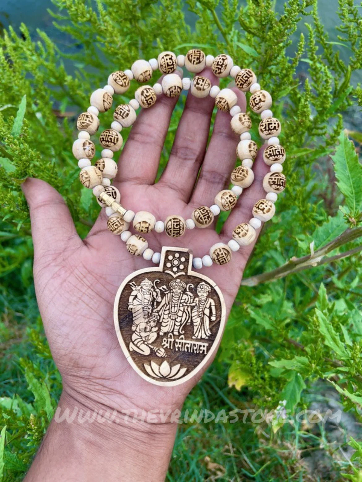 Ramdarbar Locket With Sita-Ram Original Tulsi Mala