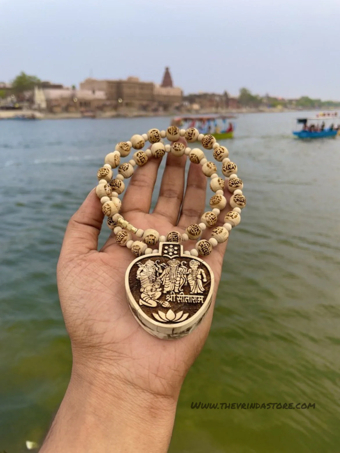 Ramdarbar Locket With Sita-Ram Original Tulsi Mala - Image 2